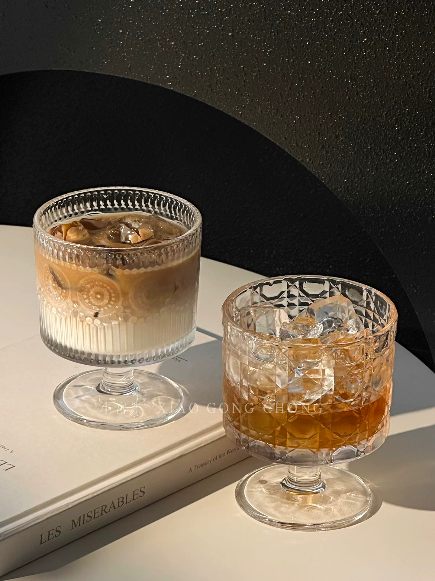 Ly thủy tinh hoa hướng dương nổi gân, ly rượu phong cách ins cao cấp, ly cocktail cao cấp, ly nước ép