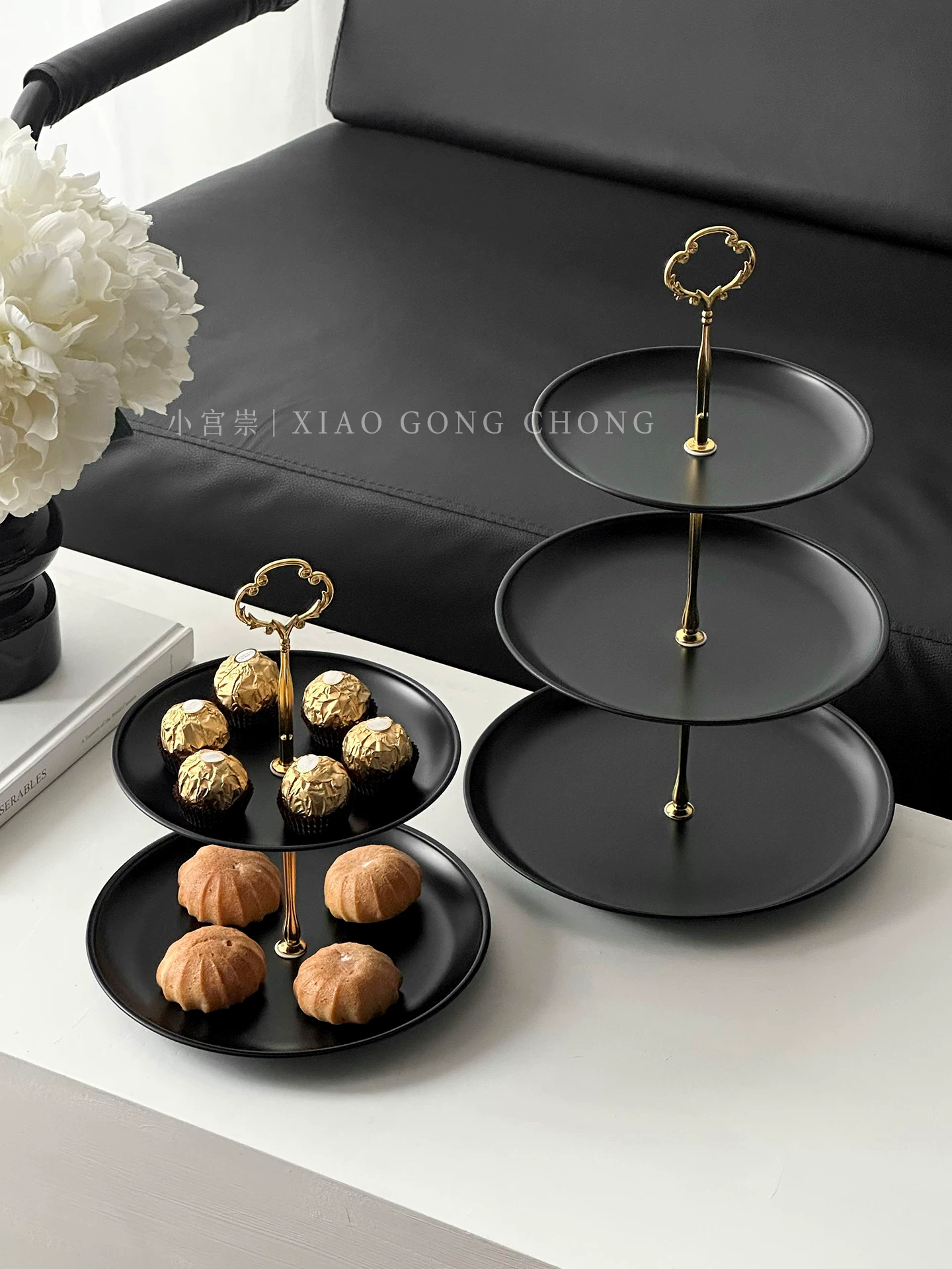 Khay đựng đồ ăn nhẹ và kẹo nhiều tầng phong cách Bắc Âu, giá để đồ ăn nhẹ bàn cà phê phòng khách gia đình sang trọng nhẹ nhàng, đĩa tráng miệng trà chiều sáng tạo