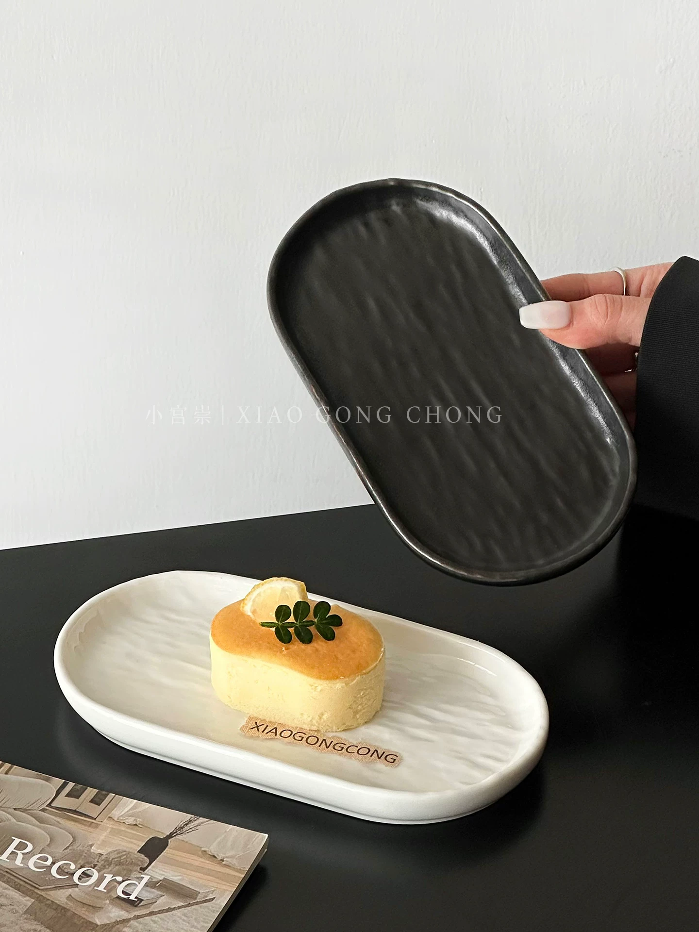 Đĩa bánh gốm, đĩa tráng miệng, đĩa tráng miệng phong cách ins cao cấp, đĩa sushi hình oval, đĩa trái cây