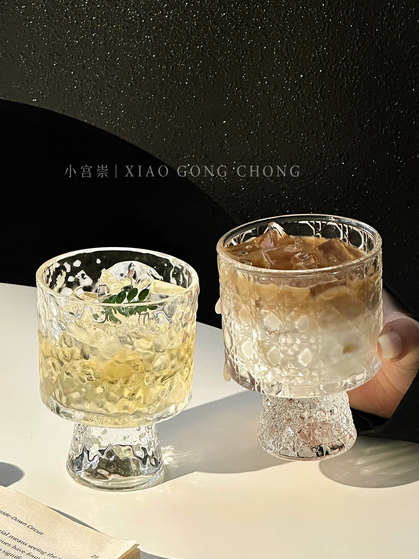 Ly thủy tinh trong suốt kiểu Instagram cao cấp dùng cho cà phê đá Americano, ly affogato, sữa, nước ép và các loại đồ uống khác.