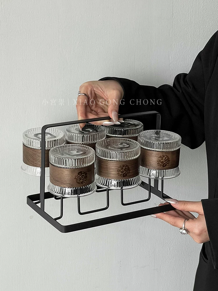 Bộ tách trà nhỏ kiểu Nhật, bộ cốc thủy tinh chịu nhiệt, bộ tách trà gia dụng để tiếp khách, bộ trà kung fu, cốc chủ, cốc nếm trà