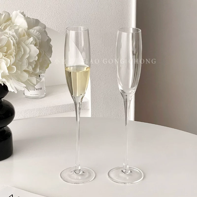 Bộ 2 ly rượu sâm banh Pháp, ly pha lê cao cấp, ly rượu vang, một cặp ly rượu sâm banh