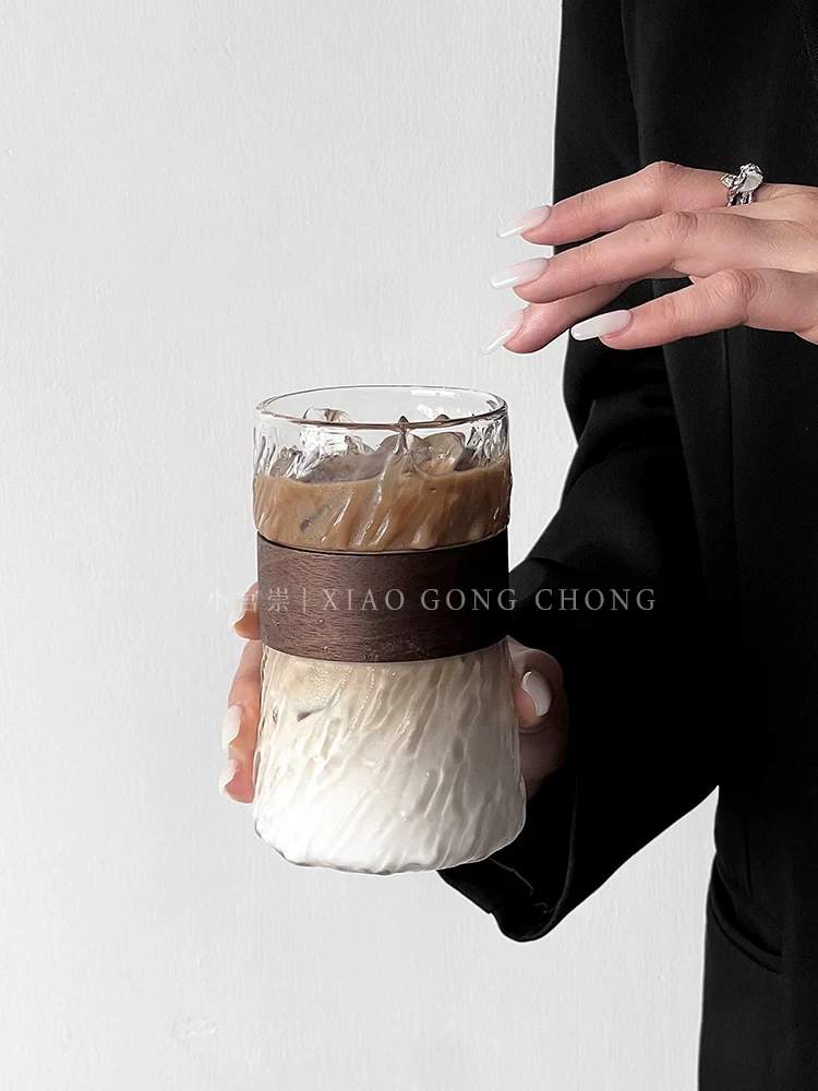 Cốc thủy tinh chịu nhiệt Cyclone, cốc cà phê treo tai, cốc Americano đá latte cổ điển, cốc trà chịu nhiệt chống bỏng cao cấp