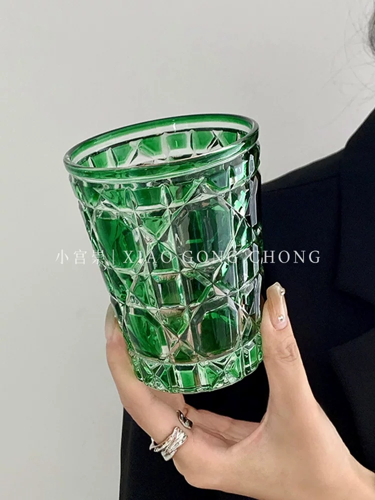 Ly thủy tinh hình kim cương cổ điển, sang trọng và dễ tiếp cận, ly rượu whisky chống văng nước, ly bia, ly nước, ly cà phê