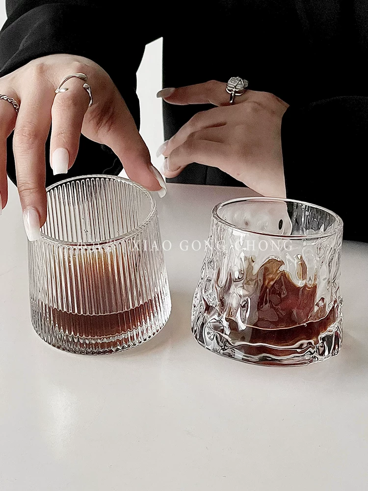 Ly thủy tinh kiểu retro dùng cho cà phê đá American latte, ly uống cà phê lạnh, ly uống nước, ly espresso affogato