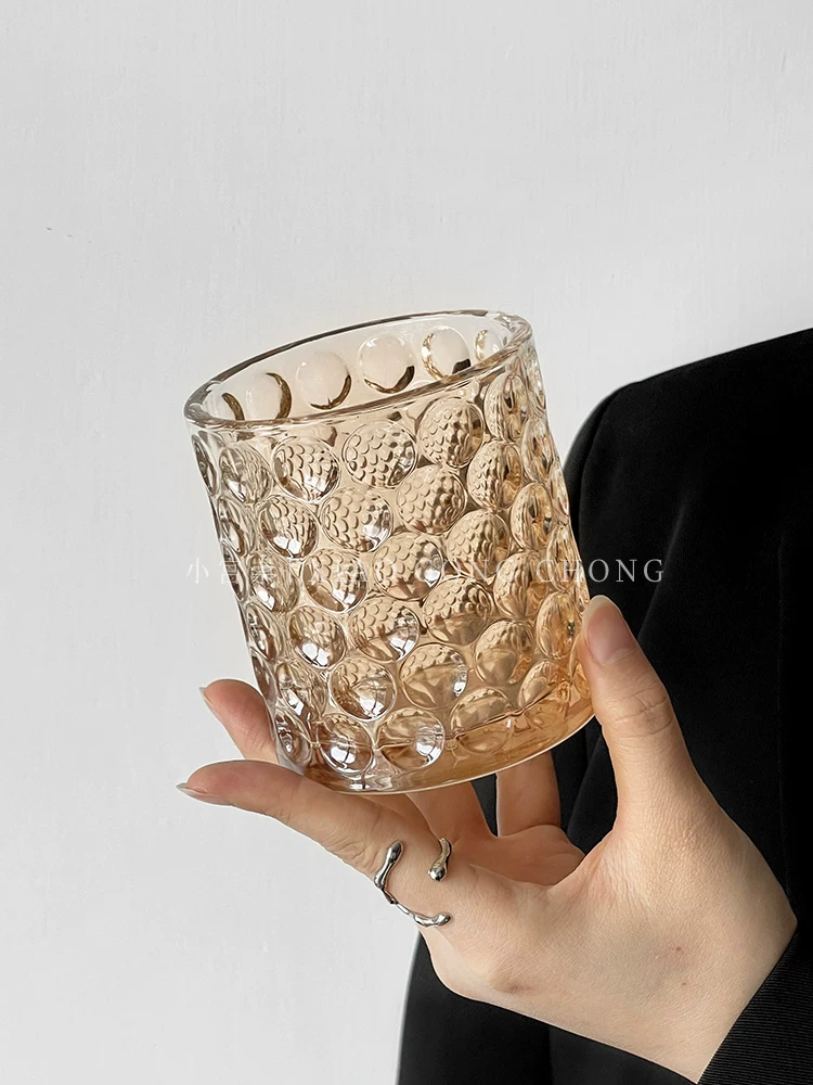 Ly thủy tinh kiểu cổ điển, họa tiết chấm bi, kiểu dáng độc đáo, họa tiết vảy cá, ly cà phê, ly rượu whisky, ly nước ép