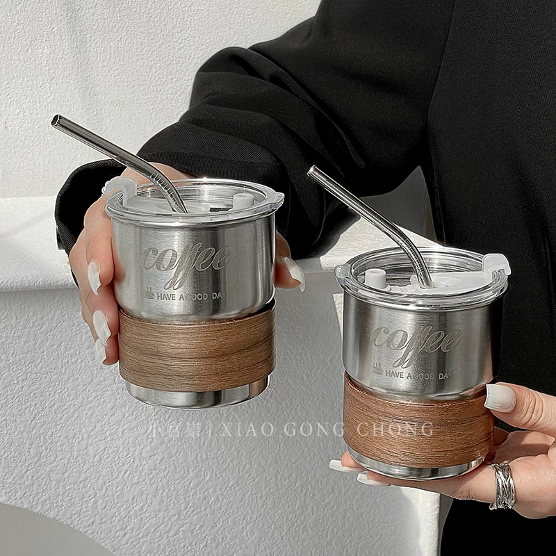 Ly cà phê, ly espresso, ly Americano đá, ly latte, ly sữa, ly nước uống bằng thép không gỉ 304 cao cấp, thiết kế độc đáo