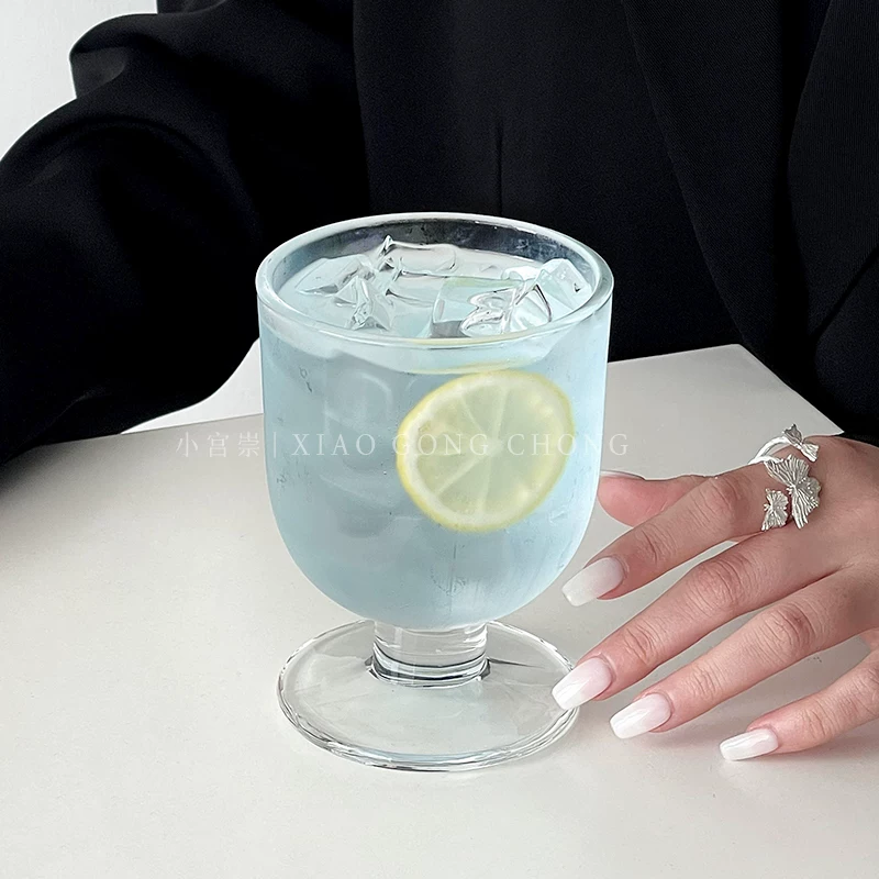 Ly thủy tinh ngắn kiểu Instagram, phong cách cổ điển đơn giản, dùng uống nước lạnh, cocktail, nước ép, cà phê.
