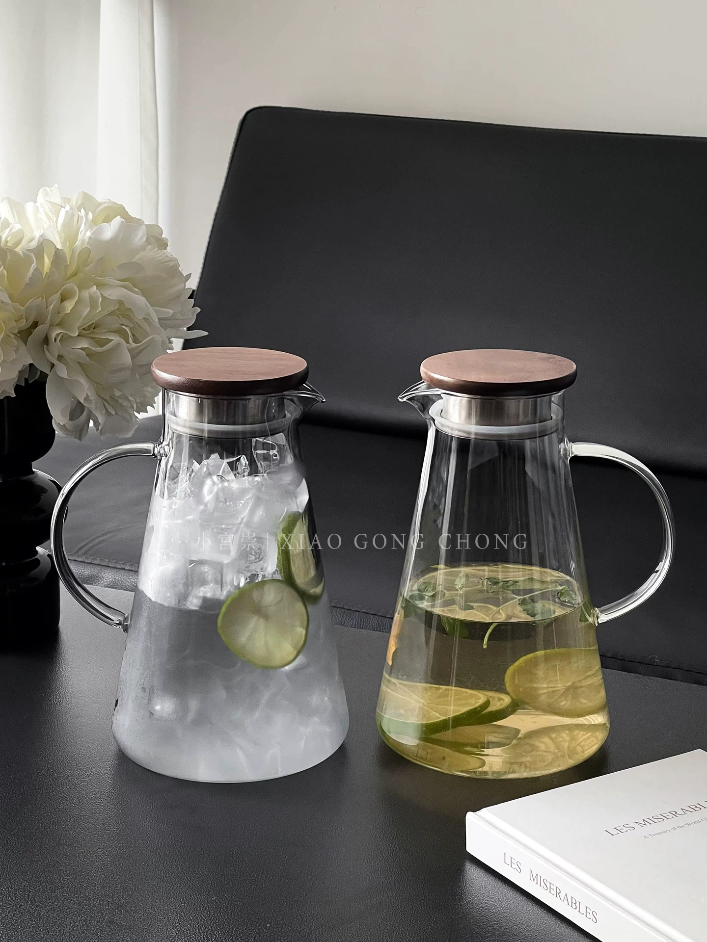 Bình đựng nước lạnh chịu nhiệt cao gia dụng, bình đựng nước thủy tinh borosilicate cao cấp dung tích lớn, cốc nước đun sôi phòng khách, ấm trà, bình nước.