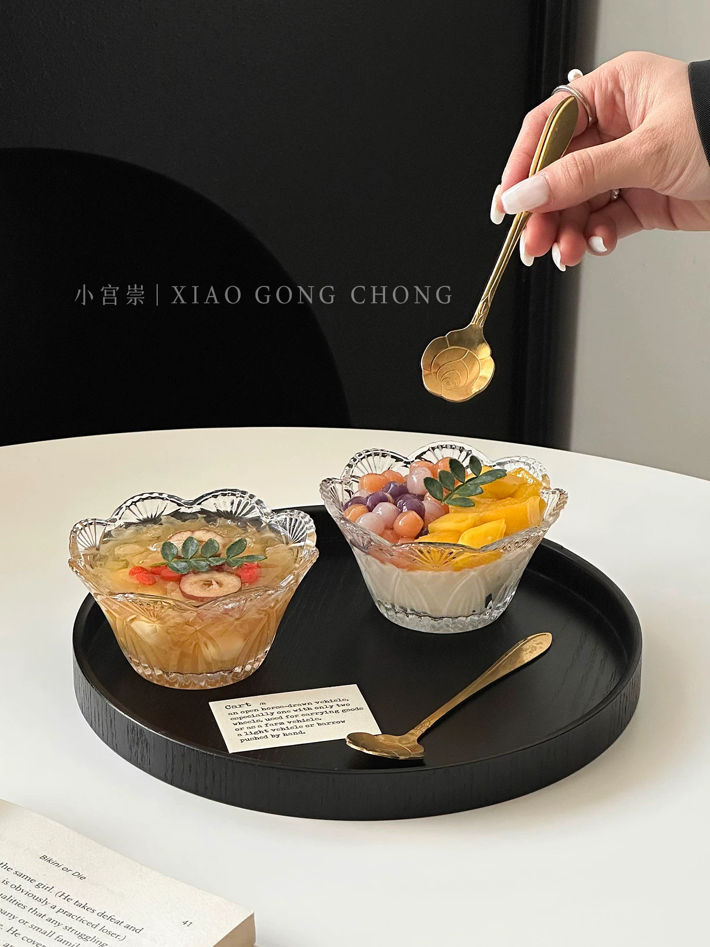 Bát tráng miệng kiểu cánh hoa, bát sữa chua thủy tinh cao cấp, bát nước đường, bát kem, bát ngũ cốc