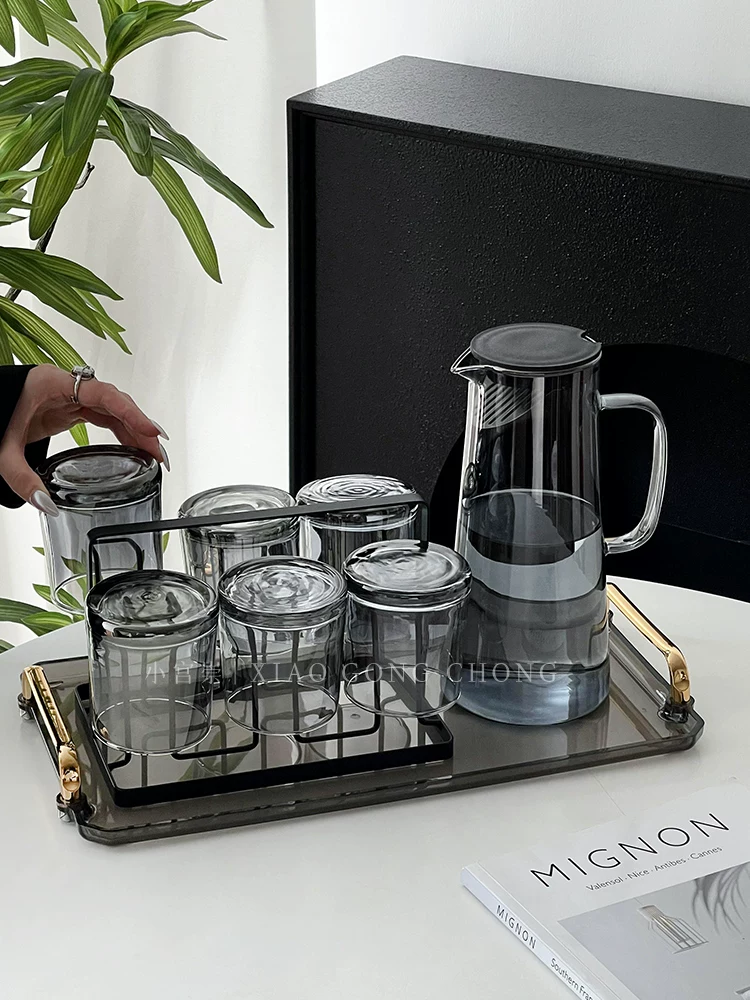 Bộ ly uống nước thủy tinh, cao cấp sang trọng, chất lượng cao, dùng trong khách sạn, bộ gia đình, bộ ấm chén phòng khách.