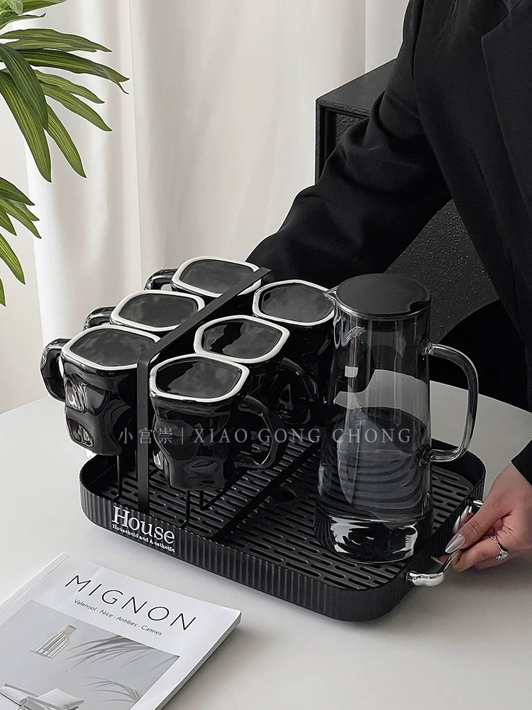 Bộ cốc quà tân gia dùng trong nhà, cốc sứ xoay, cốc nước cho phòng khách, bàn trà, bộ cốc cao cấp.