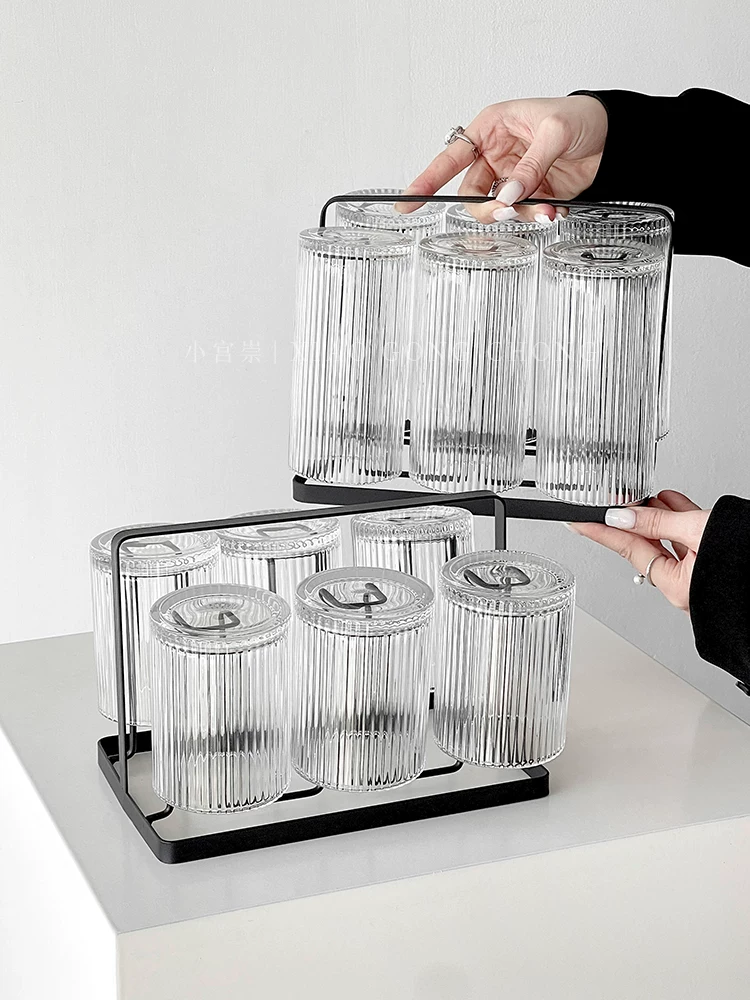 Bộ cốc thủy tinh đơn giản, cao cấp, dùng trong phòng khách, phục vụ khách, uống nước, cà phê, trà, nước ép