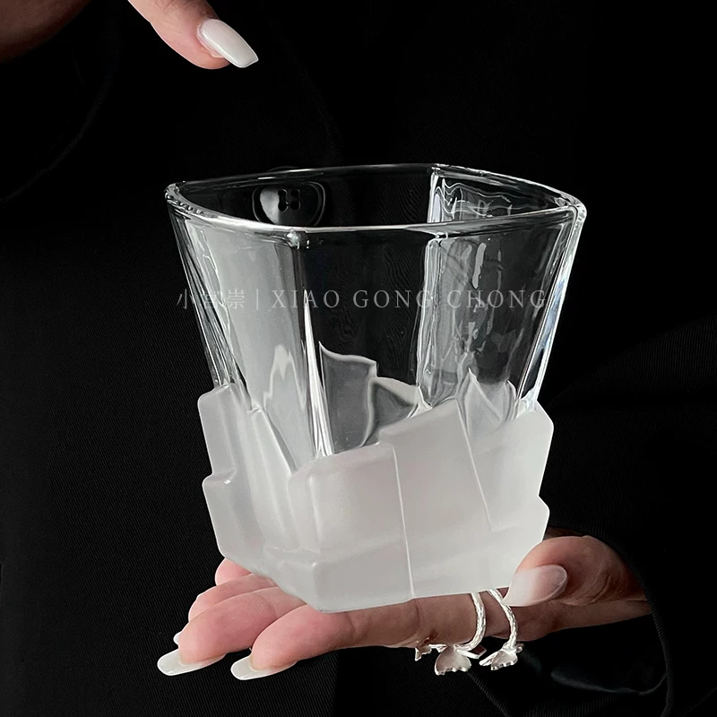 Ly đá viên độc đáo, ly rượu whisky, ly rượu mạnh, ly cà phê, ly thủy tinh gia dụng, ly nước sáng tạo