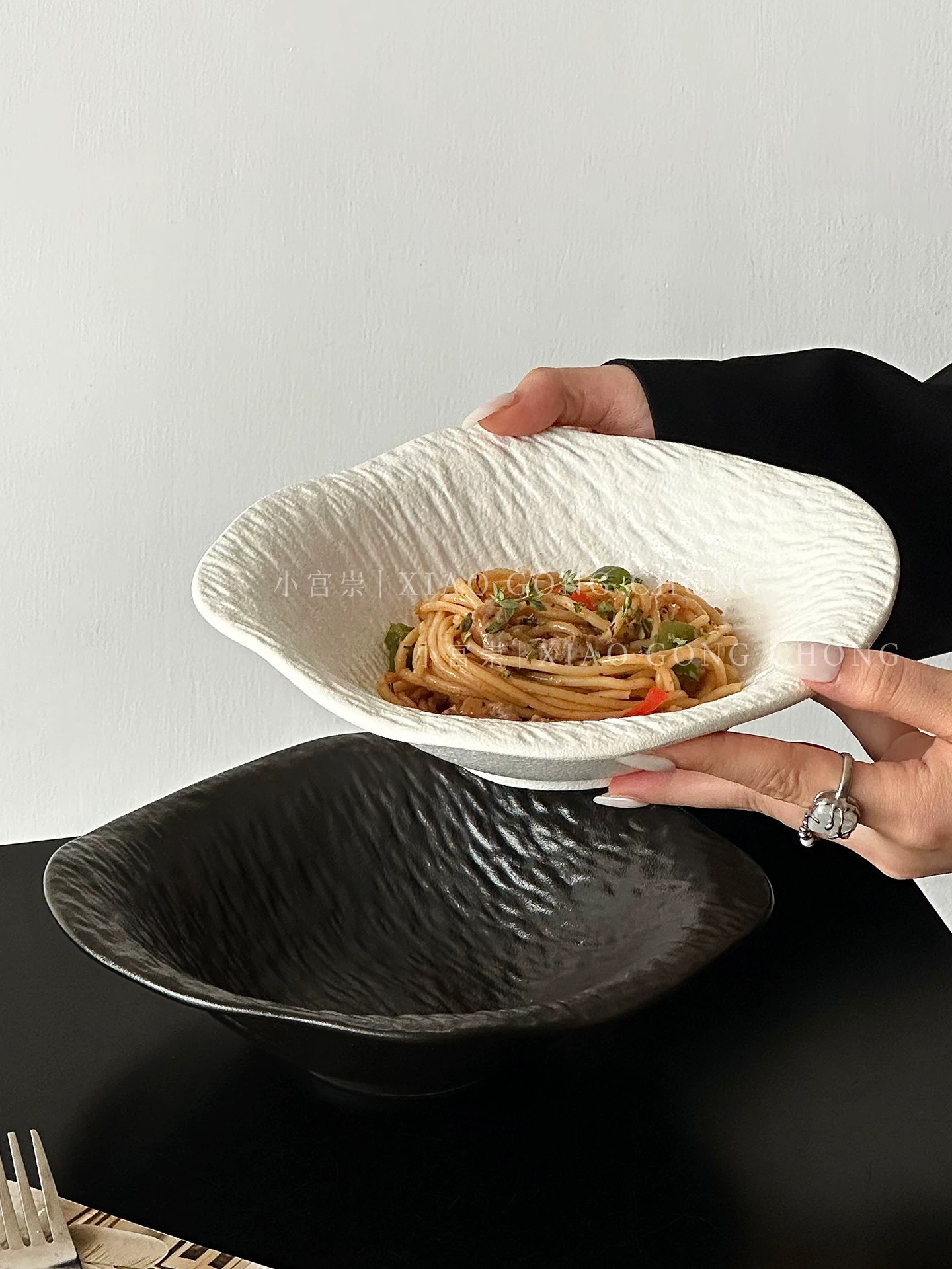 Đĩa gốm sứ cao cấp họa tiết đá không đều, đĩa mì đơn giản dùng trong gia đình, đĩa salad, đĩa ăn kiểu Tây, đĩa sâu lòng, đĩa đựng món lạnh
