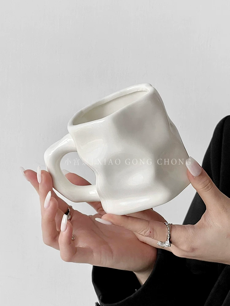 Ly sứ cao cấp, cốc xoắn dùng trong nhà, thiết kế độc đáo, ly cà phê đôi, ly uống nước nữ.