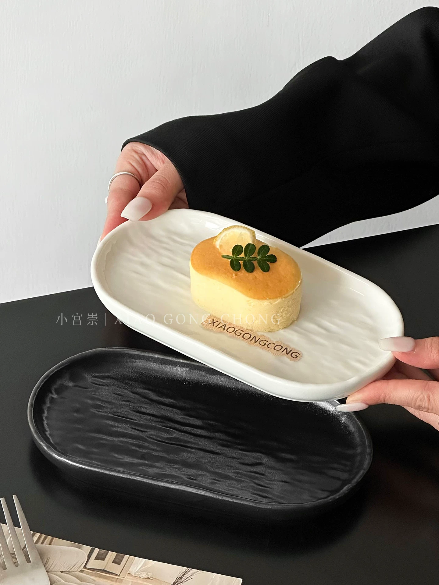 Đĩa bánh gốm, đĩa tráng miệng, đĩa tráng miệng phong cách ins cao cấp, đĩa sushi hình oval, đĩa trái cây