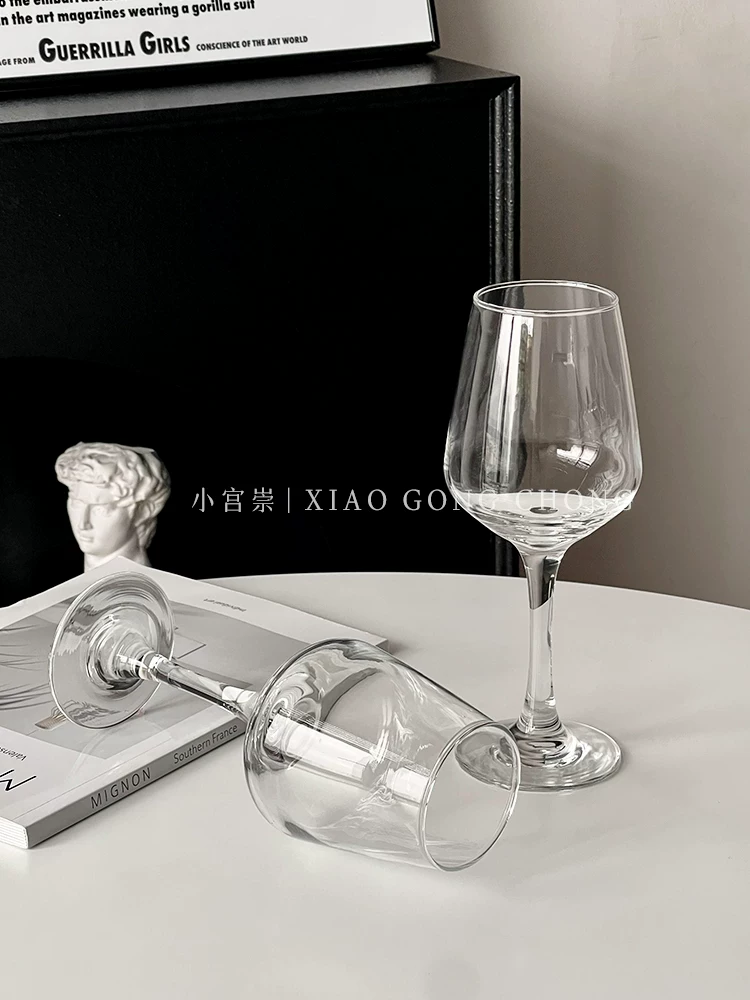 Ly rượu vang đỏ phong cách châu Âu, ly pha lê cao cấp dùng trong gia đình, ly rượu vang cổ điển sang trọng nhẹ nhàng, ly rượu sâm banh