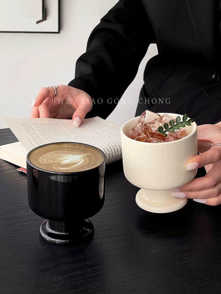 Ly cà phê cổ điển, cốc, cốc gốm, ly cà phê màu trơn, ly nghệ thuật latte cao cấp tinh tế, tách trà