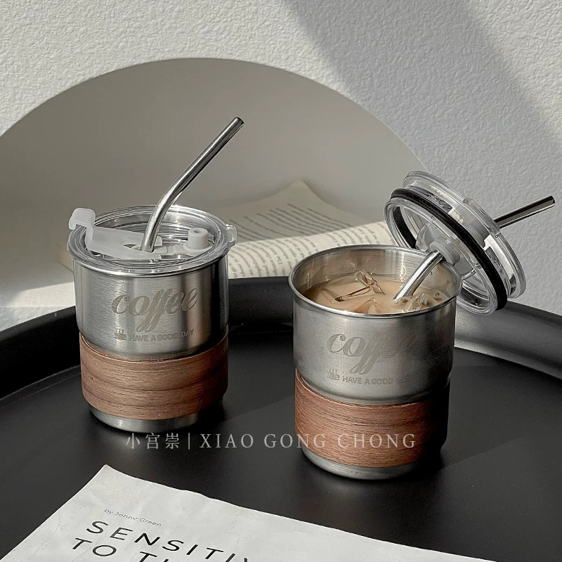 Ly cà phê, ly espresso, ly Americano đá, ly latte, ly sữa, ly nước uống bằng thép không gỉ 304 cao cấp, thiết kế độc đáo