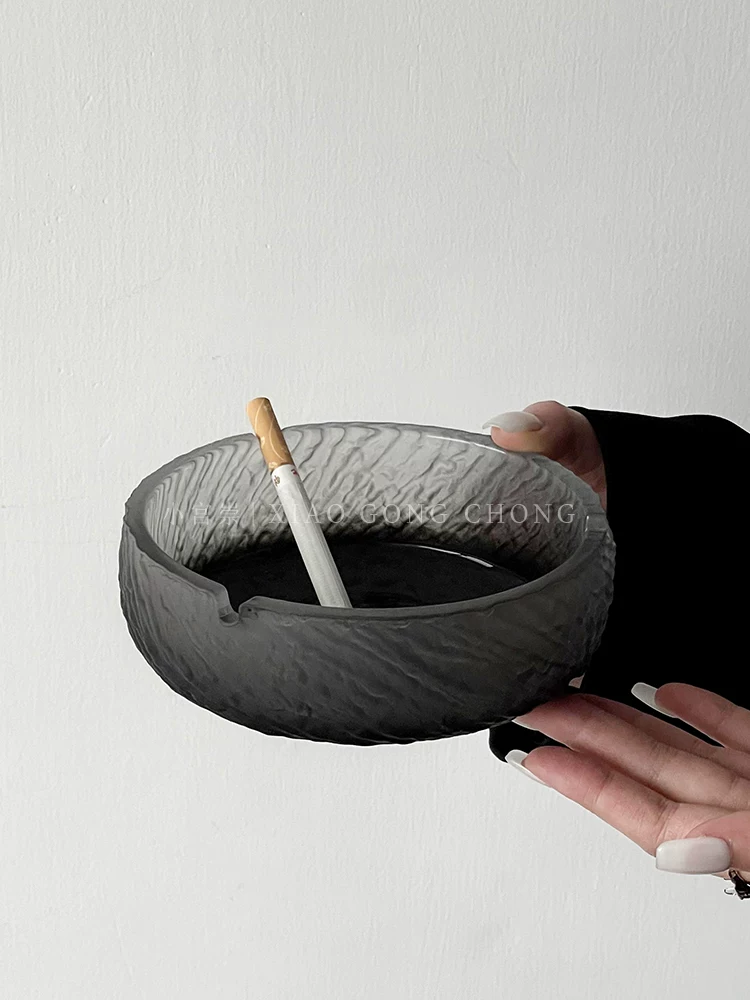 Gạt tàn thuốc mờ sang trọng dành cho gia đình, gạt tàn thuốc cao cấp, thanh lịch, cao cấp với cảm giác tinh tế, chống tro bay, trang trí sáng tạo và phong cách.