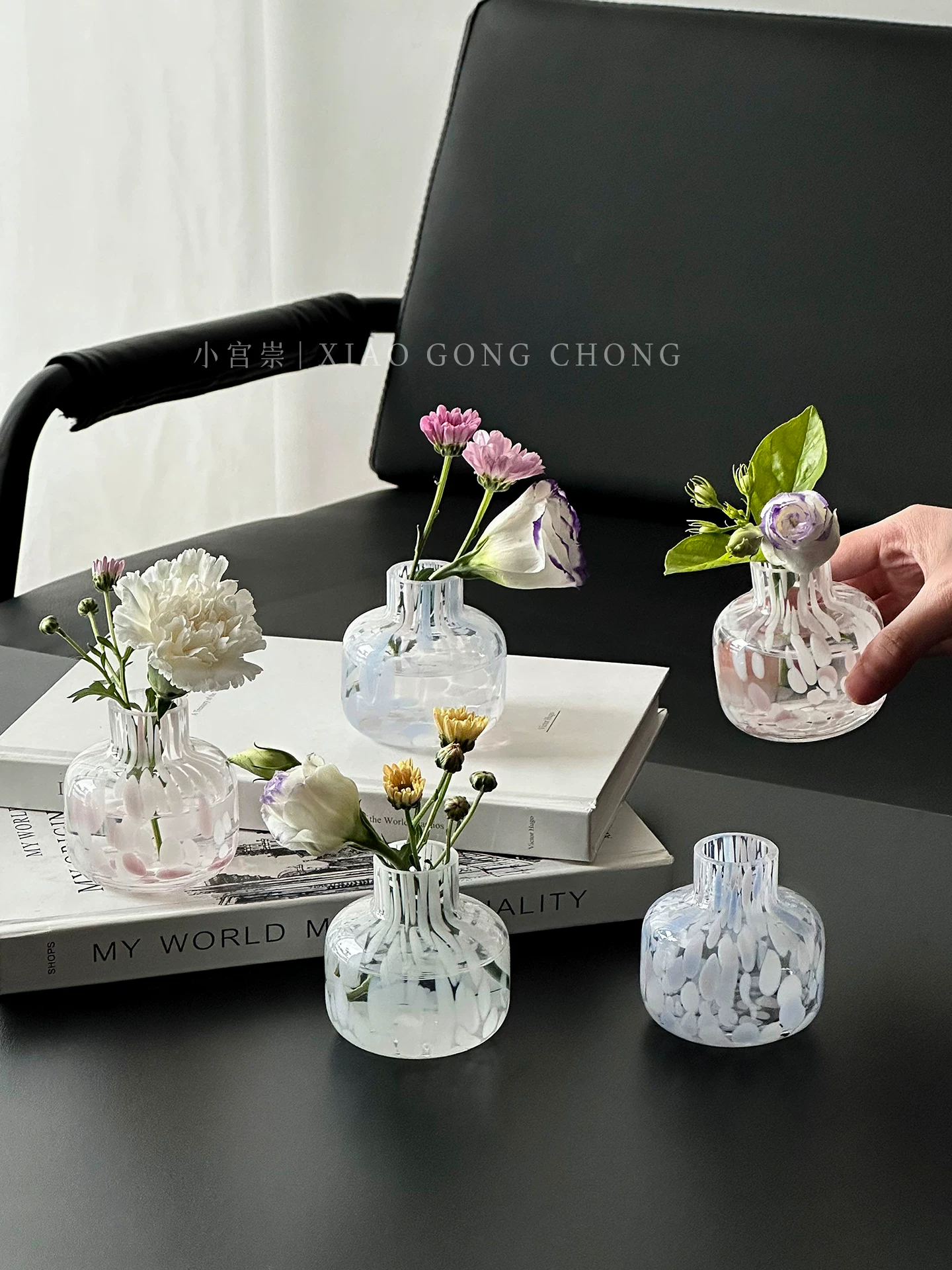 Lọ hoa thủy tinh phong cách retro, trang trí nhà cửa, phòng khách, cắm hoa, đồ trang trí cao cấp, lọ hoa thủy canh