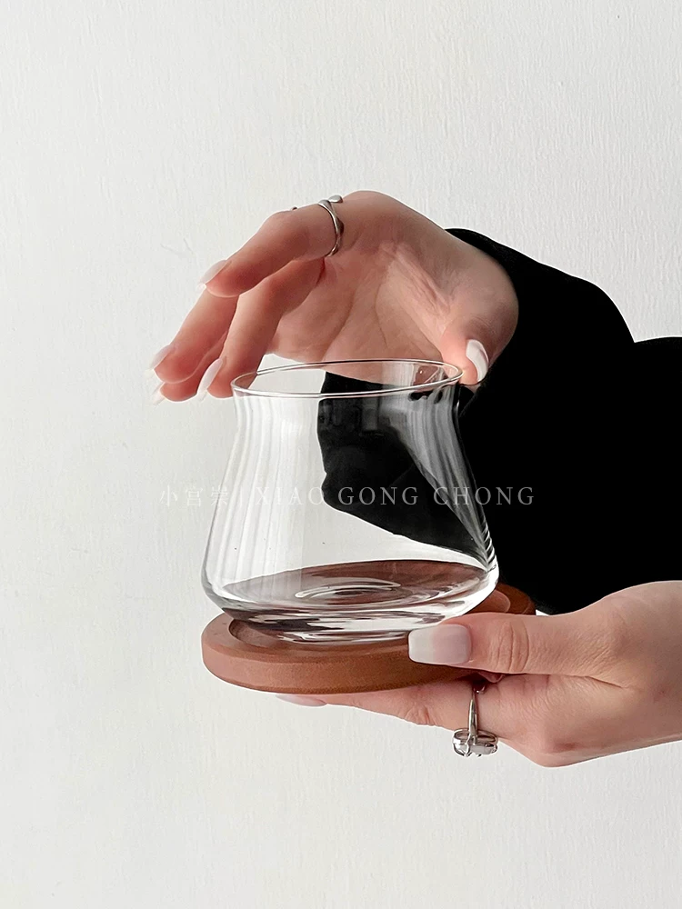 Ly cà phê cổ điển, ly pha cà phê lạnh, ly thủy tinh kiểu Ins dành cho latte đá Mỹ, ly đựng đồ uống, ly uống nước lạnh, đế lót ly