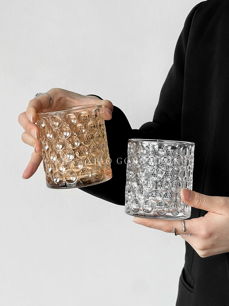 Ly thủy tinh kiểu cổ điển, họa tiết chấm bi, kiểu dáng độc đáo, họa tiết vảy cá, ly cà phê, ly rượu whisky, ly nước ép
