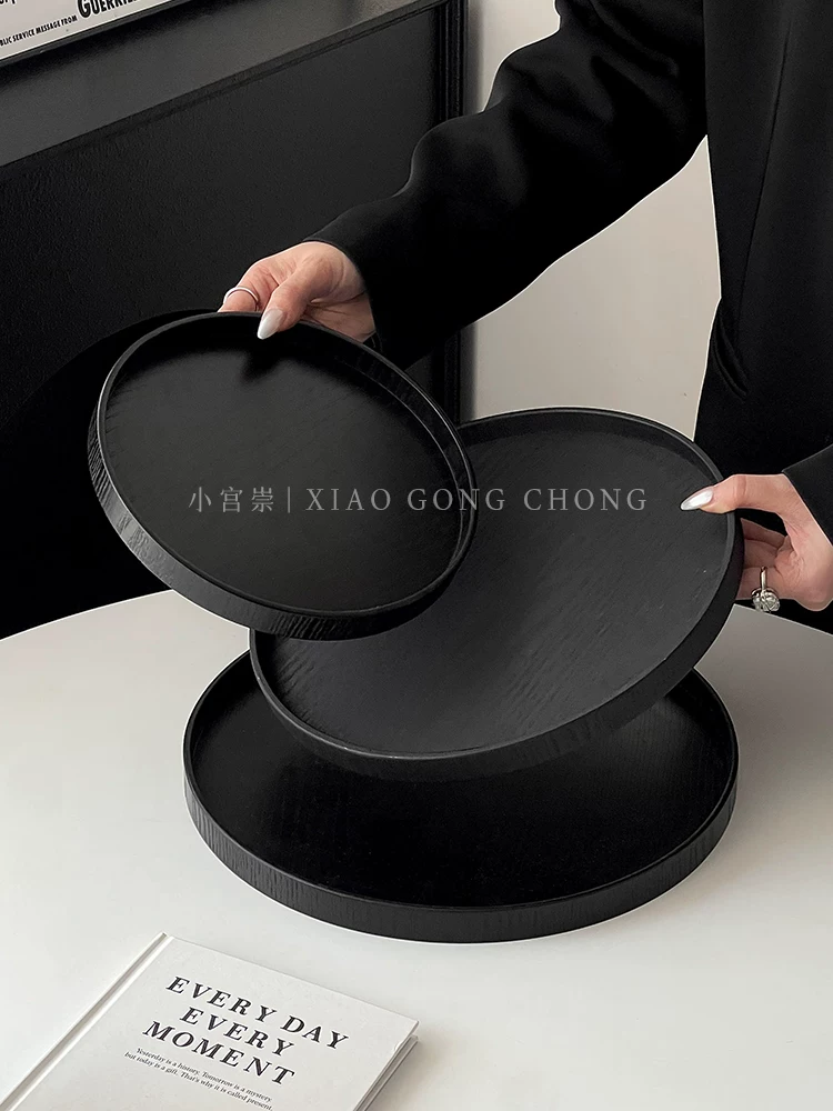 Khay gỗ tròn mang lại cảm giác cao cấp, khay cà phê hình chữ nhật, khay đựng món tráng miệng gia đình, khay đựng trái cây, đĩa ăn, khay trà, khay đựng đồ.