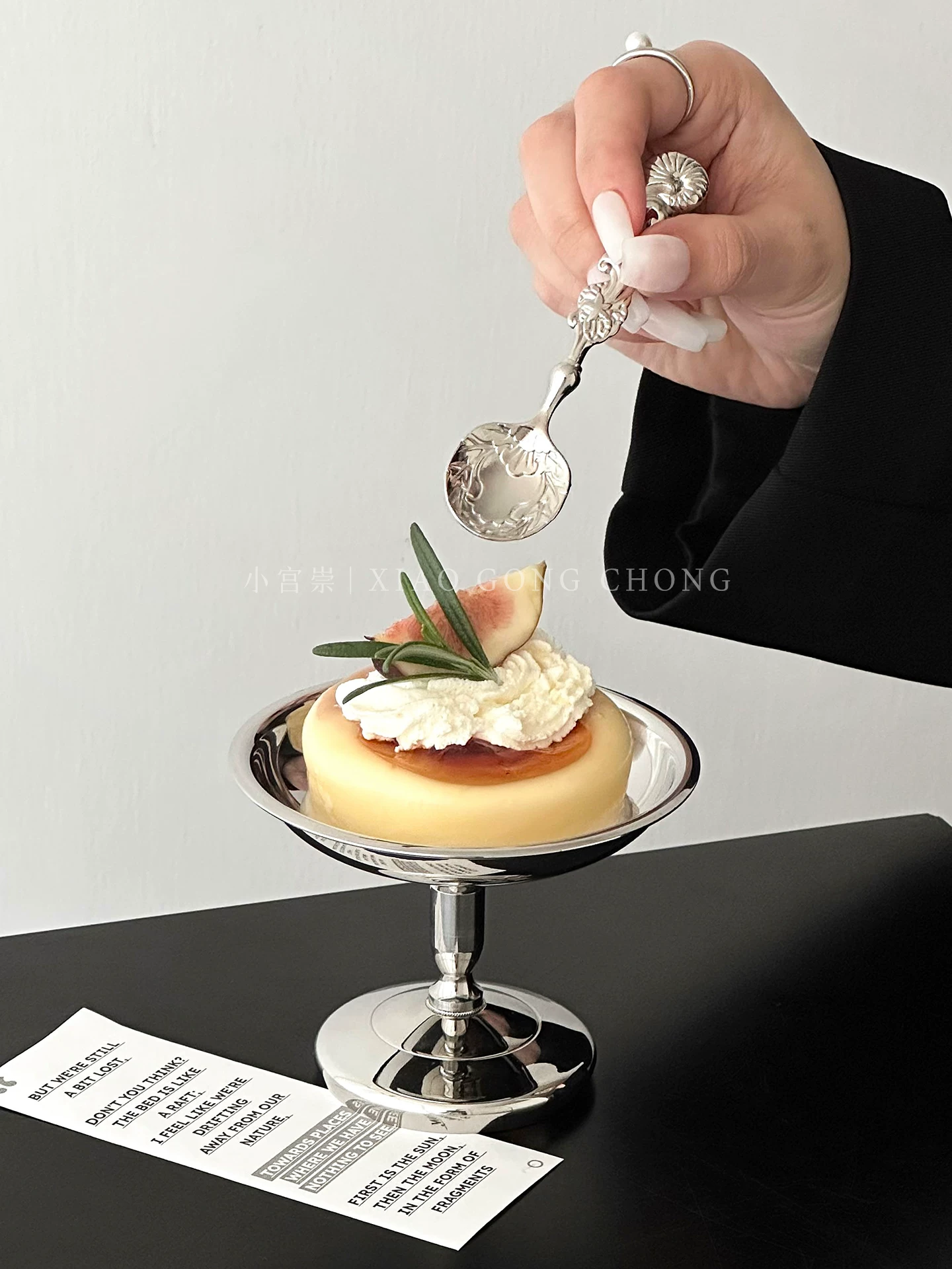 Bát tráng miệng kiểu cung điện bằng thép không gỉ 304 phong cách Ins, cốc đựng bánh pudding cổ điển cao cấp, bát kem, bát sữa trứng cao