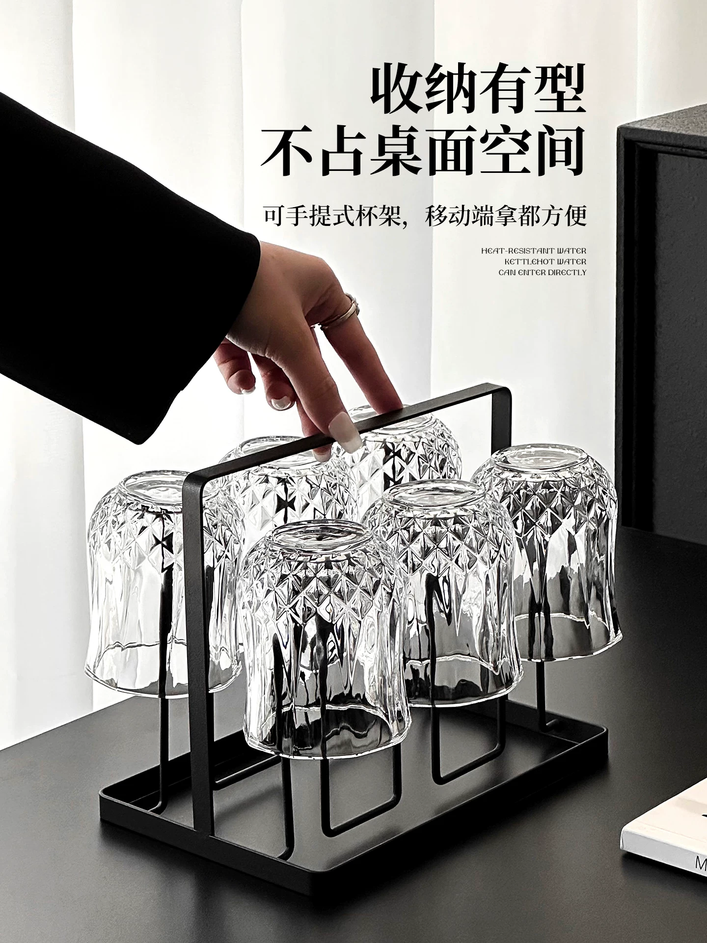 Bộ ly thủy tinh nổi gân cổ điển, ly rượu whisky gia dụng cao cấp, ly rượu ngoại, ly uống rượu sáng tạo, tách trà