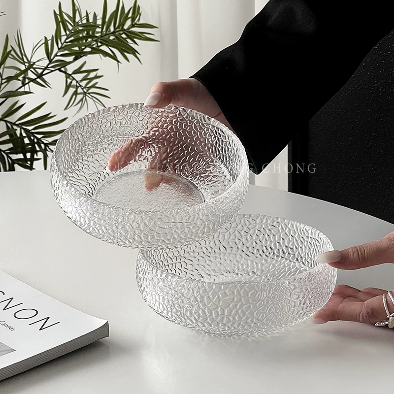 Nhật Bản Bát Thủy Tinh Bát Salad Trái Cây Hộ Gia Đình Cao Cấp Tròn Món Tráng Miệng Bát Kem Ngũ Cốc Bát Ăn Sáng