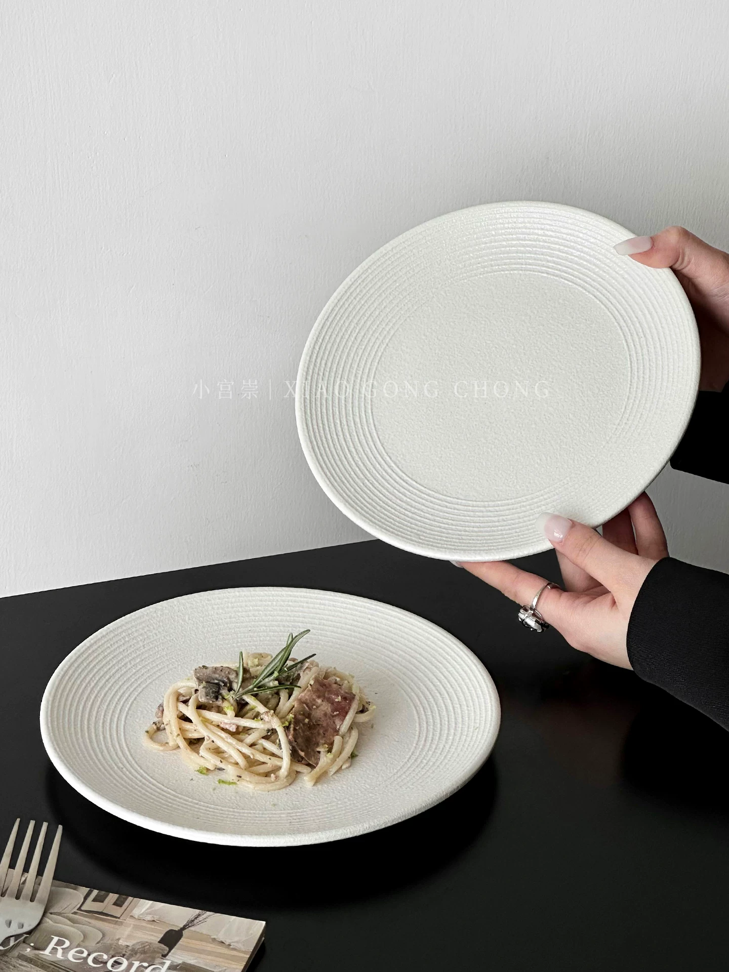 Đĩa mì sứ trắng mờ, đĩa ăn sáng tạo cao cấp kiểu Tây, đĩa steak, đĩa gia dụng, đĩa salad trái cây
