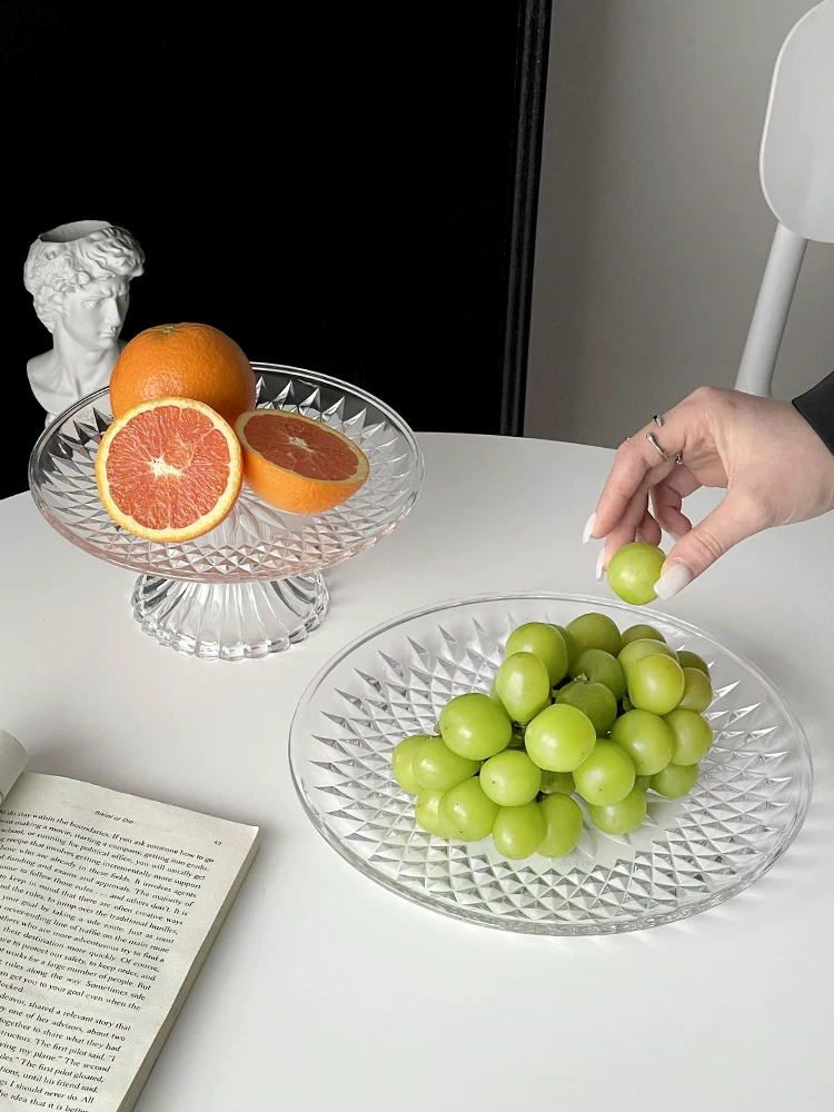 Đĩa trái cây acrylic sáng tạo dùng trong nhà, đĩa đựng kẹo và đồ ăn nhẹ cao kiểu châu Âu, đĩa đựng đồ ăn nhẹ quầy bar, đĩa đựng hoa quả khô.