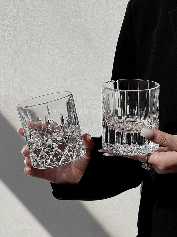 Ly rượu whisky cao cấp kiểu châu Âu dùng trong gia đình, ly rượu pha lê cổ điển, ly bia, ly rượu mạnh, ly khúc côn cầu trên băng