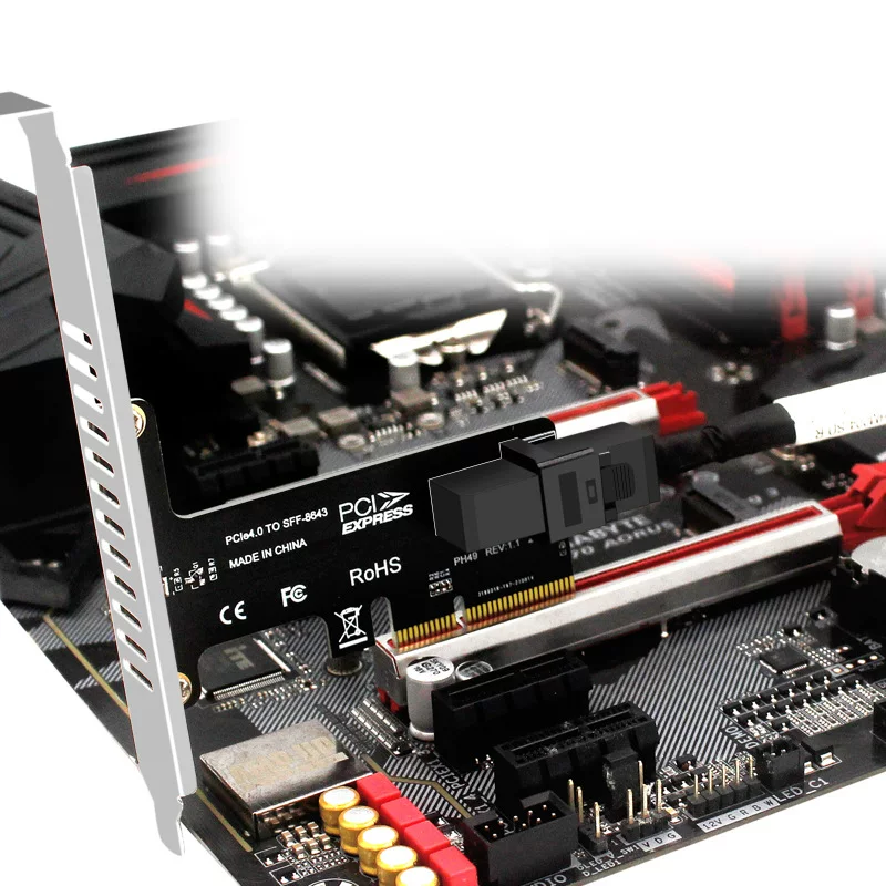 Thẻ mở rộng PCI-EX4 sang SFF-8643 Thẻ chuyển đổi giao diện U2 SFF8639 Ổ cứng thể rắn NVME SSD