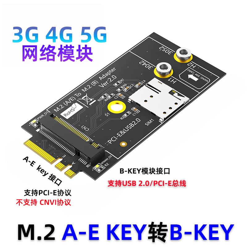 M.2 Key A/E sang NGFF KEY-B 3G4G 5G mô-đun card mạng bảng chuyển đổi NANO có khe cắm thẻ SIM