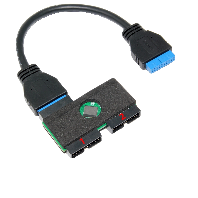 Hub chia USB3.0 19PIN của bo mạch chủ có chip để hỗ trợ hoán đổi nóng/truyền tải đồng thời ổn định hơn