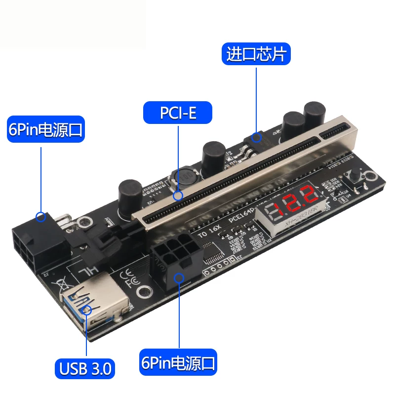 PCI-E 1x card đồ họa bo mạch chủ thẻ chuyển đổi pcie1x sang 16x cáp nối dài 16X card đồ họa thẻ chuyển đổi có màn hình hiển thị