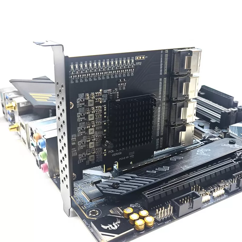 Thẻ chuyển đổi PCIE sang SFF8087 x4 sang thẻ mở rộng ổ cứng SATA 16 cổng MINISAS/SATA3.0