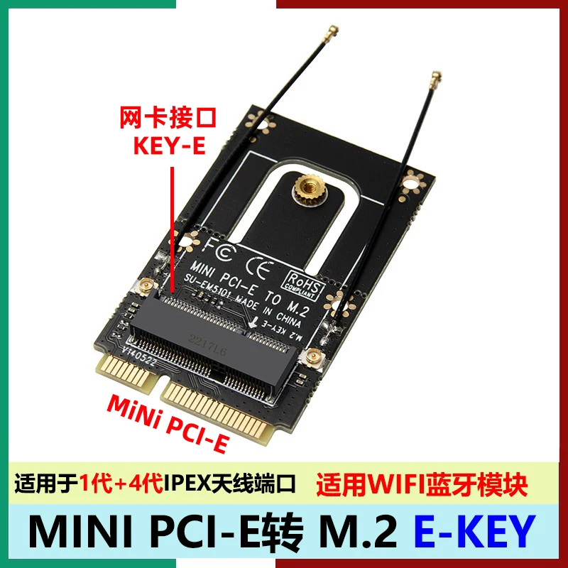 M.2 E KEY không dây WIFI card sang miniPCI-E adapter card laptop card mạng không dây module adapter
