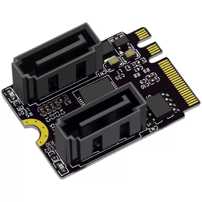 Thẻ mở rộng M2 KEY A+E sang SATA3.0 cho cổng WIFI, thẻ chuyển đổi ổ cứng M.2 sang SATA, JMB582 không cần trình điều khiển