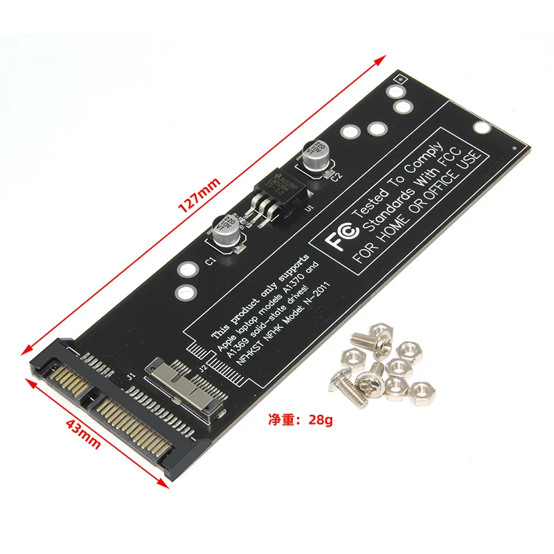 Thích hợp cho các mẫu máy tính xách tay Apple Air 2010 và 2011, ổ cứng thể rắn SSD sang thẻ chuyển đổi giao diện SATA