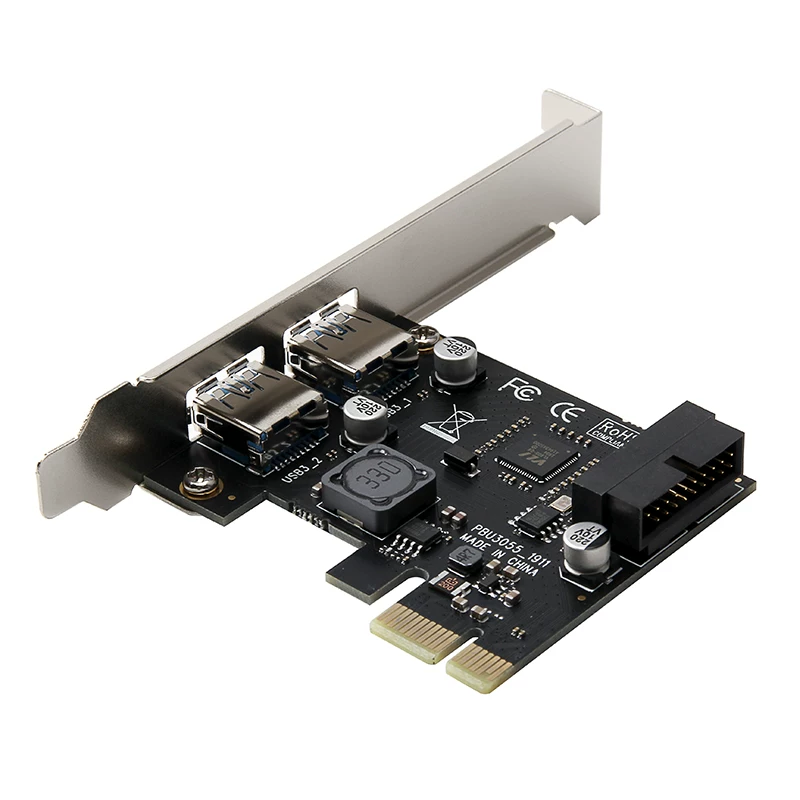 Máy tính để bàn Thẻ mở rộng PCI-e sang USB 3.0 USB 3.0 dành cho máy tính để bàn với giao diện 19/20PIN phía trước ng