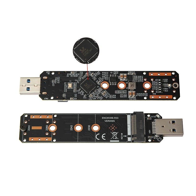 Vỏ ổ cứng di động USB3.1 Realtek RTL9210B giao thức kép M.2 NVME SATA A cổng 10G GEN2
