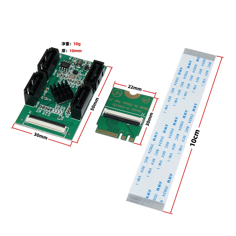 Card mạng M2 sang card mở rộng SATA Cổng WIFI M.2 A+E sang SATA3.0 card chuyển đổi ổ cứng 2/4 cổng không cần trình điều khiển