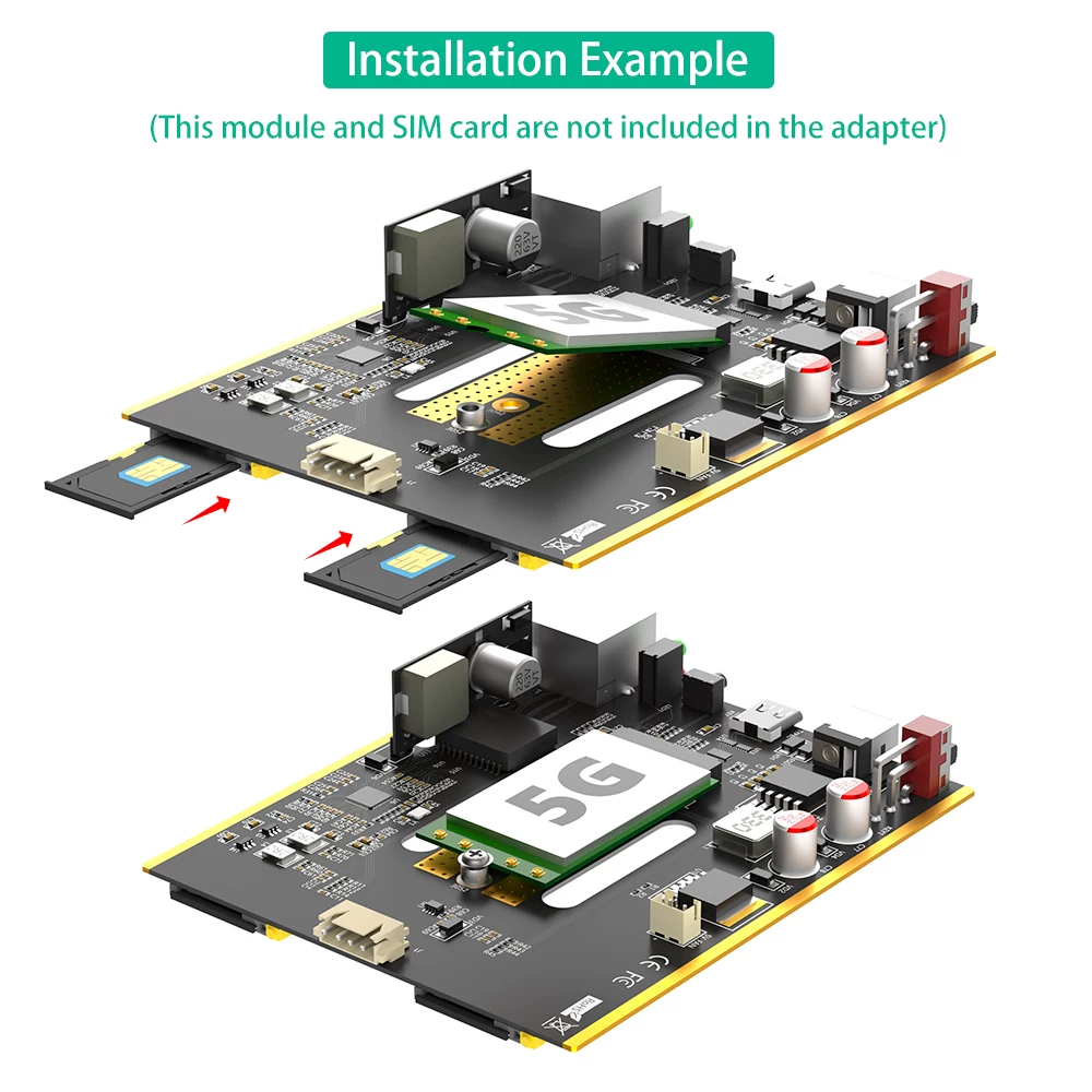 M.2 NGFF B-KEY 4G 5G card mạng mô-đun bảng chuyển đổi có vỏ bọc cổng mạng RJ45 ăng-ten tín hiệu siêu mạnh