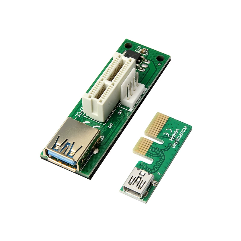Cáp nối dài Mini PCI-E X1 cần nguồn điện Mở rộng PCIE 1X cho card âm thanh và card mạng Bộ chuyển đổi góc phải 90 độ