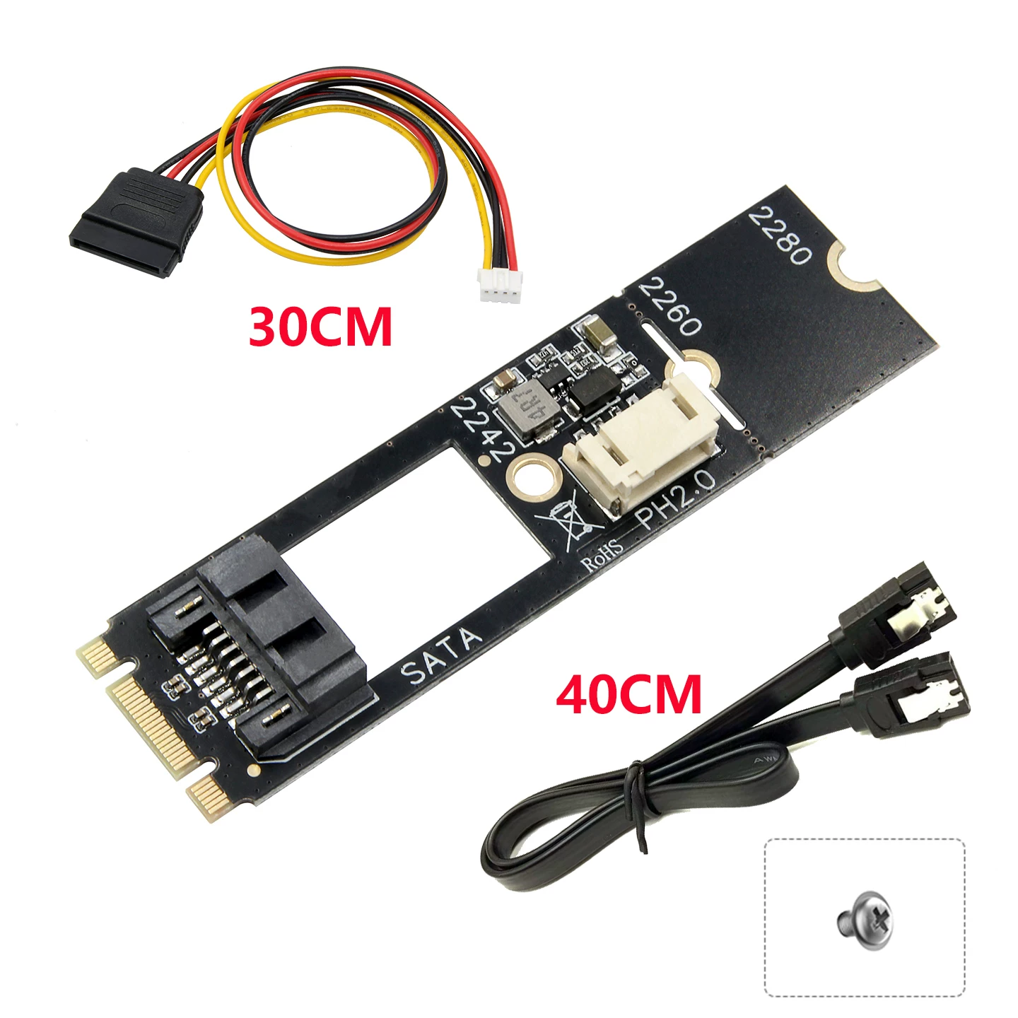 Thẻ chuyển đổi giao thức M2 NGFF SATA sang SATA3.0 Thẻ mở rộng ổ cứng M2 NGFF sang 7pin 2.5inch
