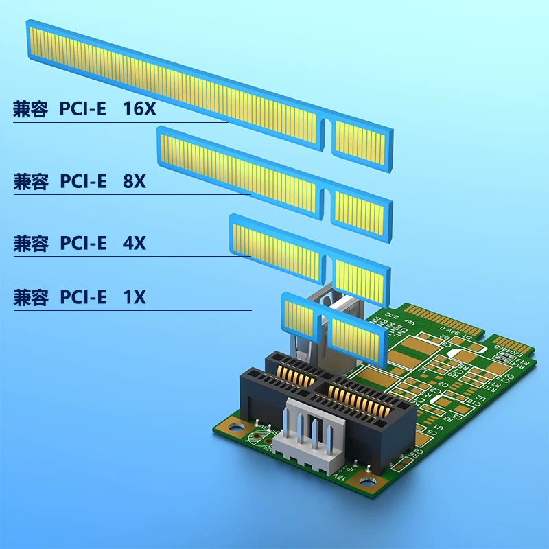 Thử nghiệm sản xuất thẻ chuyển đổi miniPIC-E sang PCI Express 1x PCI-E1x 4x 8x 16x